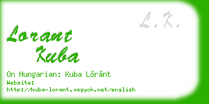 lorant kuba business card